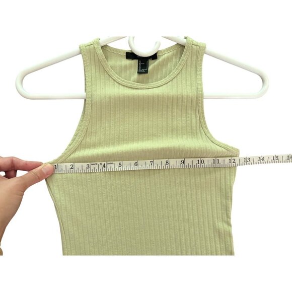 Forever 21 Sleeveless Ribbed Racerback Bodysuit in Green Size Small - Picture 6 of 9